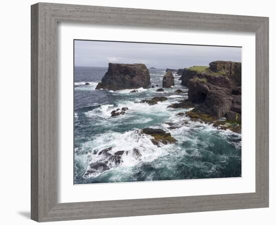 Famous Cliffs and Sea Stacks of Esha Ness, Shetland Islands-Martin Zwick-Framed Photographic Print