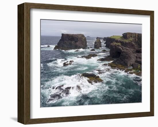 Famous Cliffs and Sea Stacks of Esha Ness, Shetland Islands-Martin Zwick-Framed Photographic Print