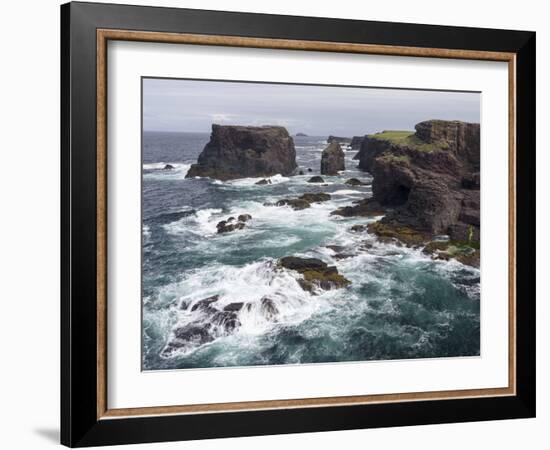 Famous Cliffs and Sea Stacks of Esha Ness, Shetland Islands-Martin Zwick-Framed Photographic Print