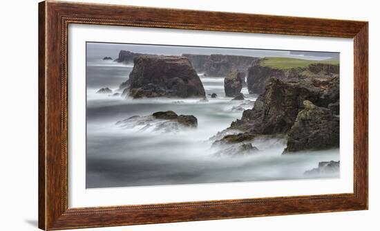 Famous Cliffs and Sea Stacks of Esha Ness, Shetland Islands-Martin Zwick-Framed Photographic Print