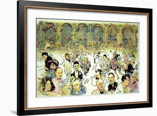 Famous Faces Outside Florian's in the Piazza San Marco, Venice, C.1990-George Adamson-Framed Giclee Print