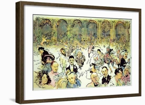 Famous Faces Outside Florian's in the Piazza San Marco, Venice, C.1990-George Adamson-Framed Giclee Print