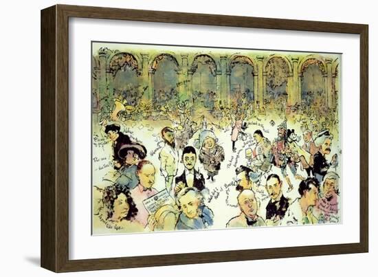 Famous Faces Outside Florian's in the Piazza San Marco, Venice, C.1990-George Adamson-Framed Giclee Print