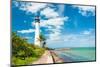 Famous Lighthouse at Cape Florida in the South End of Key Biscayne , Miami-Kamira-Mounted Photographic Print