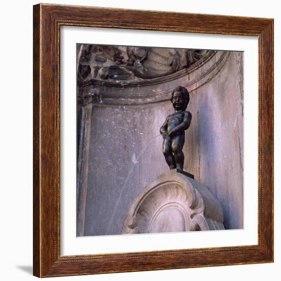 Famous Manneken Pis Statue in Brussels, Belgium, Europe-Roy Rainford-Framed Photographic Print