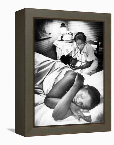 Famous Midwife-Nurse Maude Callen, Attending a Woman in Labor-W^ Eugene Smith-Framed Premier Image Canvas