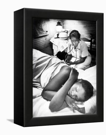 Famous Midwife-Nurse Maude Callen, Attending a Woman in Labor-W^ Eugene Smith-Framed Premier Image Canvas