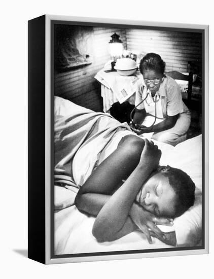 Famous Midwife-Nurse Maude Callen, Attending a Woman in Labor-W^ Eugene Smith-Framed Premier Image Canvas