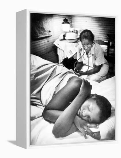 Famous Midwife-Nurse Maude Callen, Attending a Woman in Labor-W^ Eugene Smith-Framed Premier Image Canvas