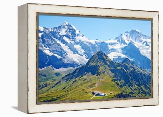 Famous Mount Jungfrau in the Swiss Alps-swisshippo-Framed Premier Image Canvas