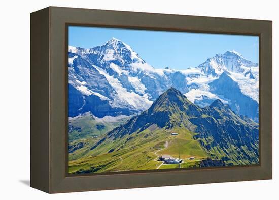 Famous Mount Jungfrau in the Swiss Alps-swisshippo-Framed Premier Image Canvas