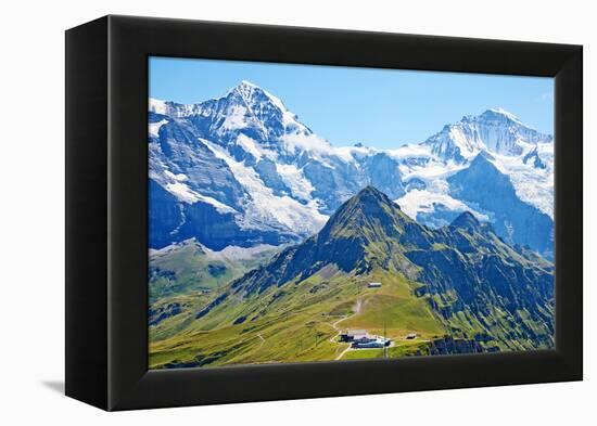 Famous Mount Jungfrau in the Swiss Alps-swisshippo-Framed Premier Image Canvas