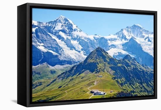 Famous Mount Jungfrau in the Swiss Alps-swisshippo-Framed Premier Image Canvas