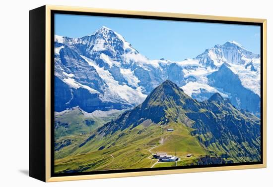 Famous Mount Jungfrau in the Swiss Alps-swisshippo-Framed Premier Image Canvas