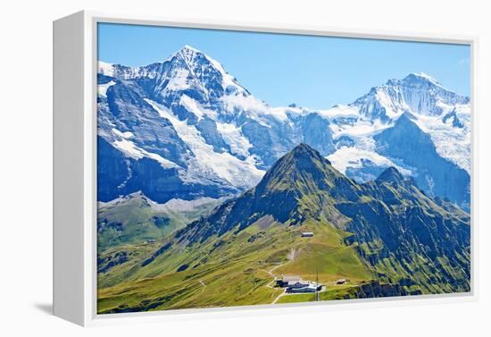 Famous Mount Jungfrau in the Swiss Alps-swisshippo-Framed Premier Image Canvas