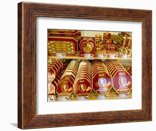 Famous Mozart Chocolates, Salzburg, Austria-Richard Nebesky-Framed Photographic Print