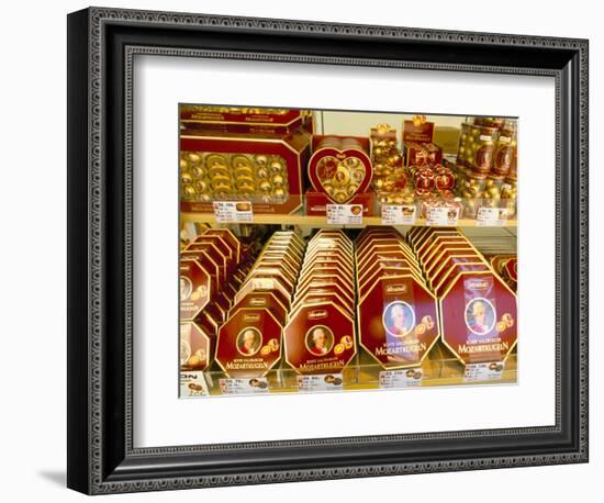 Famous Mozart Chocolates, Salzburg, Austria-Richard Nebesky-Framed Photographic Print