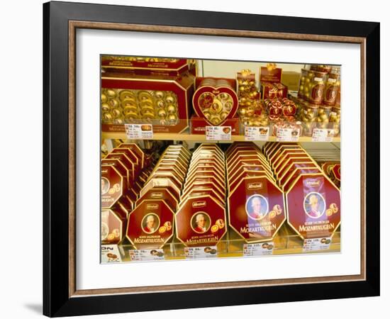 Famous Mozart Chocolates, Salzburg, Austria-Richard Nebesky-Framed Photographic Print