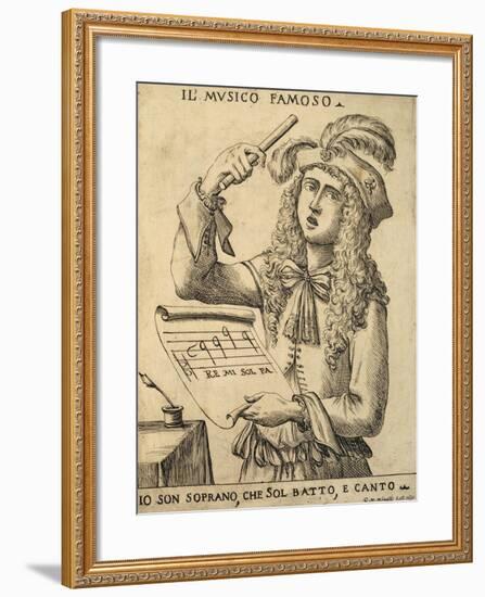 Famous Musician, 1691-Giuseppe Maria Mitelli-Framed Giclee Print