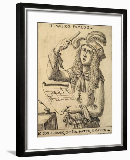 Famous Musician, 1691-Giuseppe Maria Mitelli-Framed Giclee Print