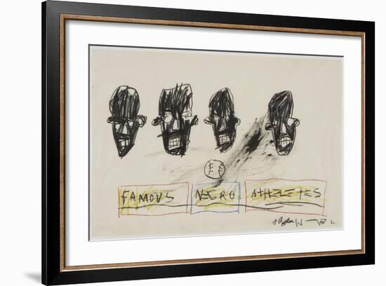 Famous Negro Athletes, 1981-Jean-Michel Basquiat-Framed Giclee Print