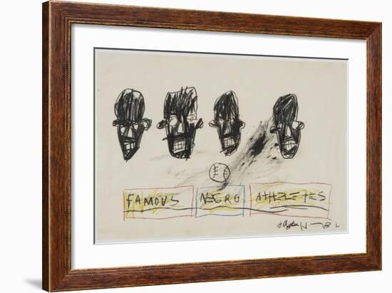 Famous Negro Athletes, 1981-Jean-Michel Basquiat-Framed Giclee Print