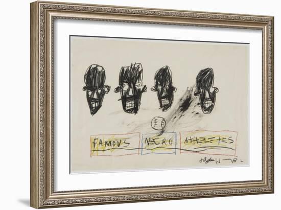 Famous Negro Athletes, 1981-Jean-Michel Basquiat-Framed Giclee Print