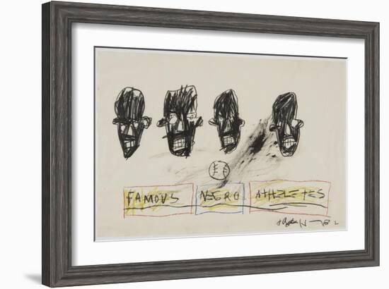 Famous Negro Athletes, 1981-Jean-Michel Basquiat-Framed Giclee Print