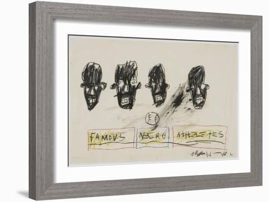 Famous Negro Athletes, 1981-Jean-Michel Basquiat-Framed Giclee Print