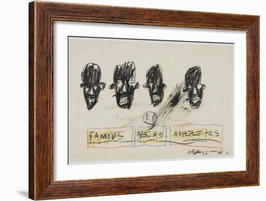 Famous Negro Athletes, 1981-Jean-Michel Basquiat-Framed Giclee Print