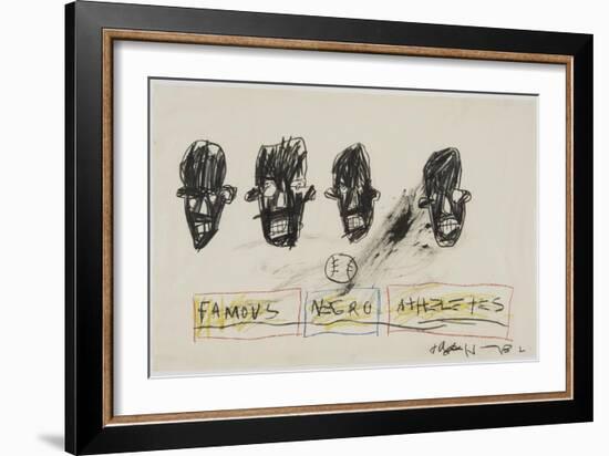 Famous Negro Athletes, 1981-Jean-Michel Basquiat-Framed Giclee Print