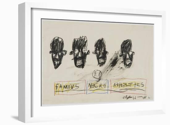 Famous Negro Athletes, 1981-Jean-Michel Basquiat-Framed Giclee Print