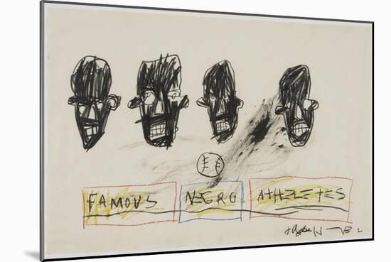 Famous Negro Athletes, 1981-Jean-Michel Basquiat-Mounted Giclee Print