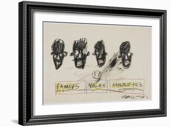 Famous Negro Athletes, 1981-Jean-Michel Basquiat-Framed Giclee Print