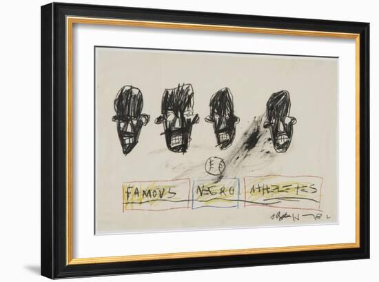 Famous Negro Athletes, 1981-Jean-Michel Basquiat-Framed Giclee Print