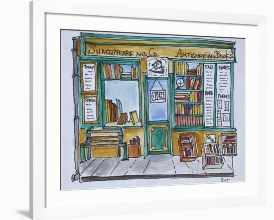 Famous Shakespeare and Co. bookstore along the Seine, Paris, France-Richard Lawrence-Framed Photographic Print