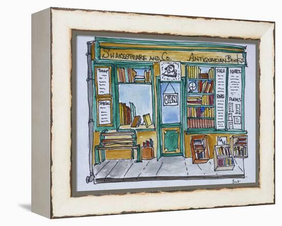 Famous Shakespeare and Co. bookstore along the Seine, Paris, France-Richard Lawrence-Framed Premier Image Canvas