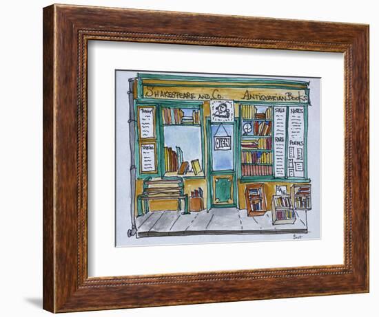 Famous Shakespeare and Co. bookstore along the Seine, Paris, France-Richard Lawrence-Framed Photographic Print