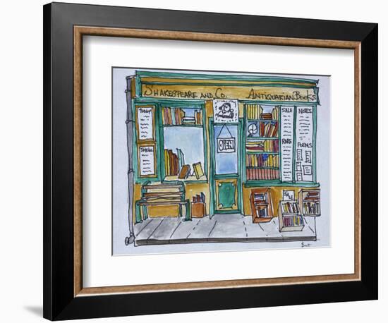 Famous Shakespeare and Co. bookstore along the Seine, Paris, France-Richard Lawrence-Framed Photographic Print