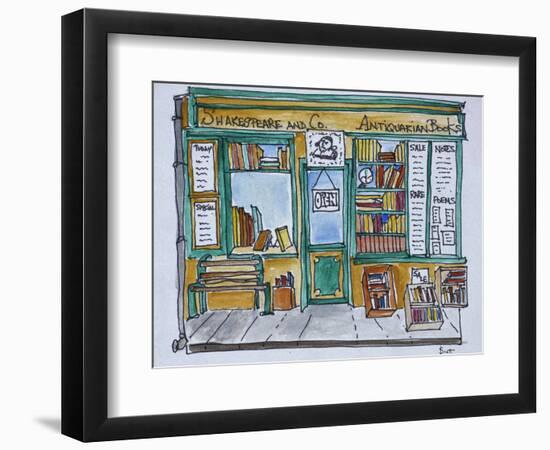 Famous Shakespeare and Co. bookstore along the Seine, Paris, France-Richard Lawrence-Framed Photographic Print