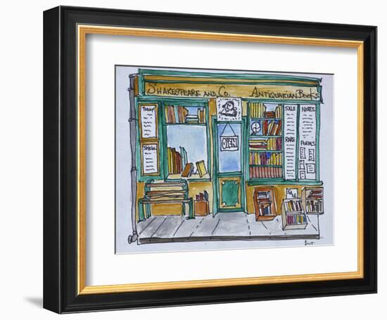 Famous Shakespeare and Co. bookstore along the Seine, Paris, France-Richard Lawrence-Framed Photographic Print