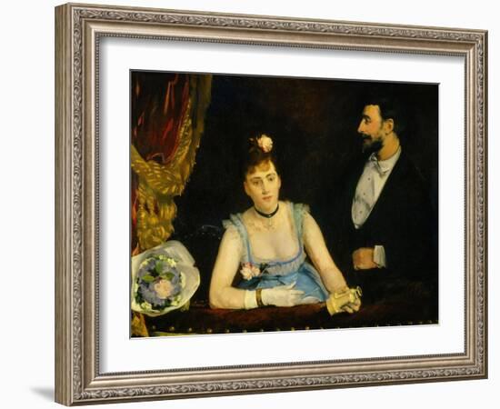 Famous Spanish Dancer Eva Gonzales in a Box at the Italians' Theatre, Paris, 1874-null-Framed Art Print