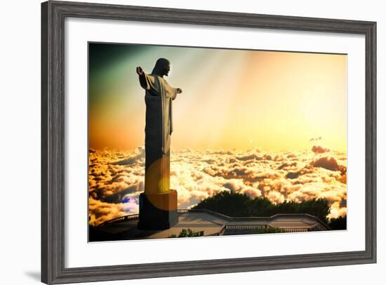 Famous Statue Of The Christ The Reedemer, In Rio De Janeiro, Brazil-Satori1312-Framed Art Print