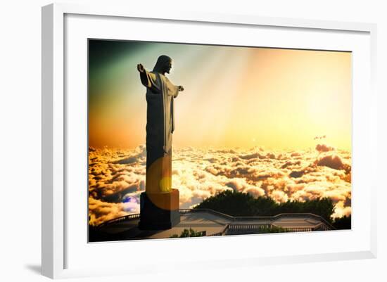 Famous Statue Of The Christ The Reedemer, In Rio De Janeiro, Brazil-Satori1312-Framed Art Print