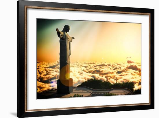 Famous Statue Of The Christ The Reedemer, In Rio De Janeiro, Brazil-Satori1312-Framed Art Print