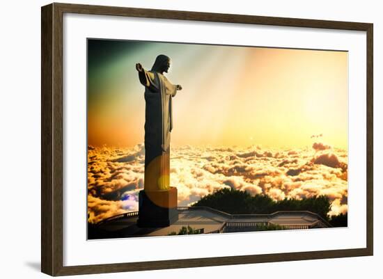 Famous Statue Of The Christ The Reedemer, In Rio De Janeiro, Brazil-Satori1312-Framed Art Print