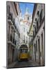 Famous Tram 28 Going Through the Old Quarter of Alfama, Lisbon, Portugal, Europe-Michael Runkel-Mounted Photographic Print