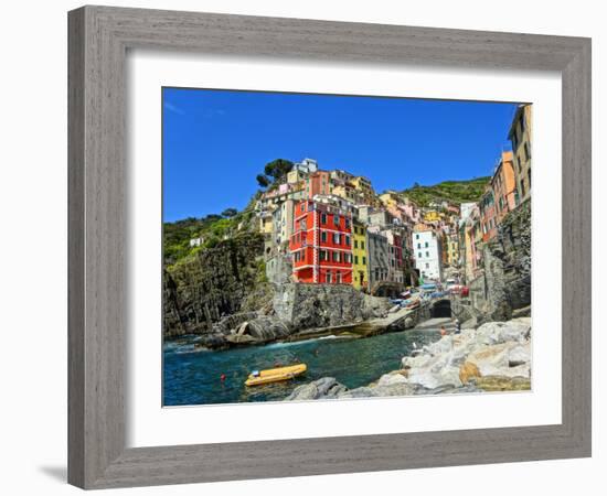 Famous View of Riomaggiore Cinque Terre-Markus Bleichner-Framed Art Print