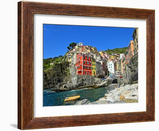 Famous View of Riomaggiore Cinque Terre-Markus Bleichner-Framed Art Print