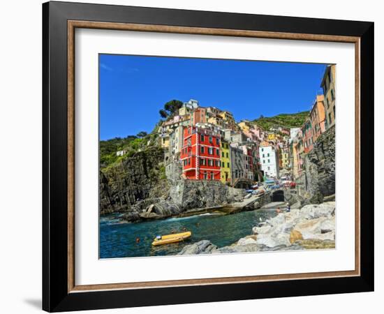 Famous View of Riomaggiore Cinque Terre-Markus Bleichner-Framed Art Print